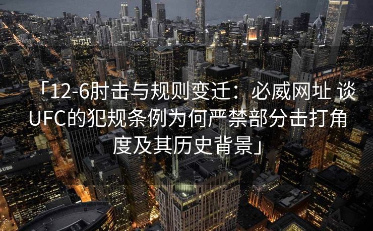 「12-6肘击与规则变迁：必威网址 谈UFC的犯规条例为何严禁部分击打角度及其历史背景」